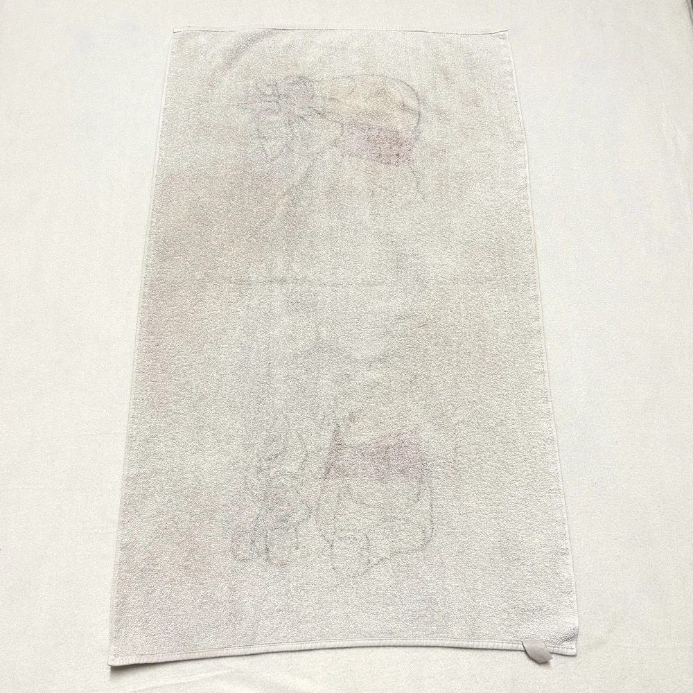 Vintage Winnie the Pooh Towel 90s Piglet Stars Bath Beach Towel Made USA Cotton